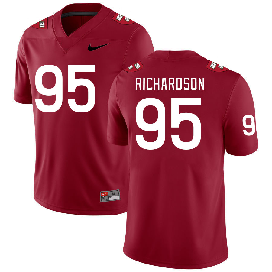 Men-Youth #95 Collin Richardson Harvard Crimson 2023 College Football Jerseys Stitched-Crimson